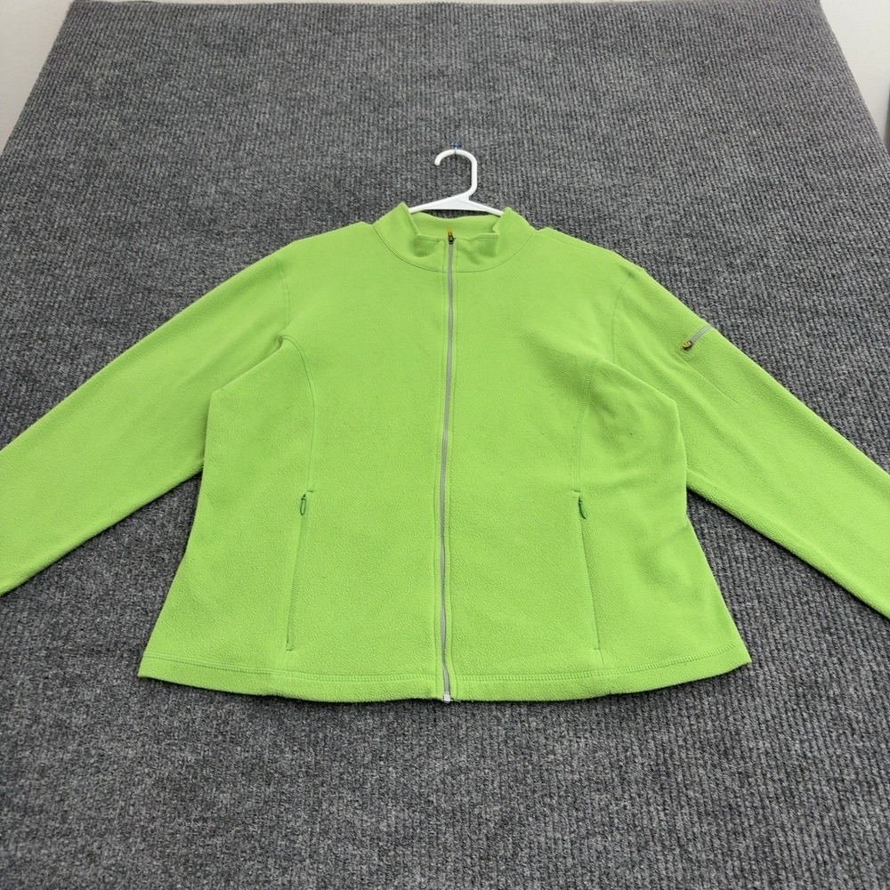 LL Bean Jacket Womens L Green Polyester Full Zip Mock Neck Gorpcore Outdoor